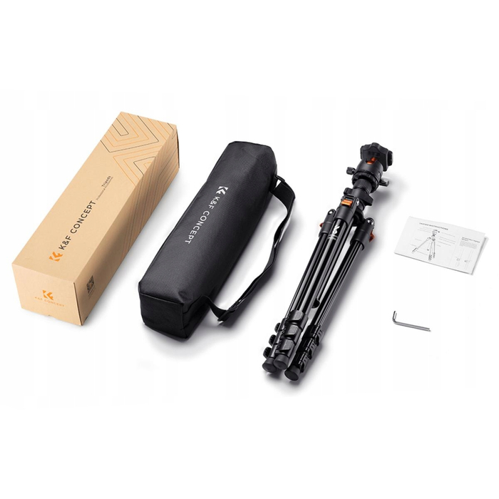 Штатив K&F Concept з кріпленням K09.101V1 K234A0+BH-28L, 163 см, чорний
