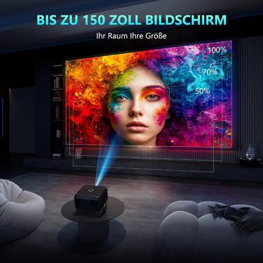Beamer 4K для дому: 500 ANSI люмен, 1080P (підтримка 4K), автофокус, корекція трапецеїдального спотворення, WiFi 6, Bluetooth 5.0, Smart Beamer A-500ANSI
