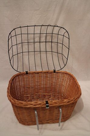 Корзина для собак на кермо велосипеда з ротангу з металевою сіткою та подушкою XL або XXL. Ротангкова корзина для собак, корзина на кермо, кошик для покупок (XL з подушкою) (XL без подушки)