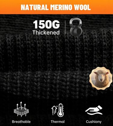 Обогревні шкарпетки з мериносової вовни Freehill для чоловіків та жінок, USB-зарядка, чорні
