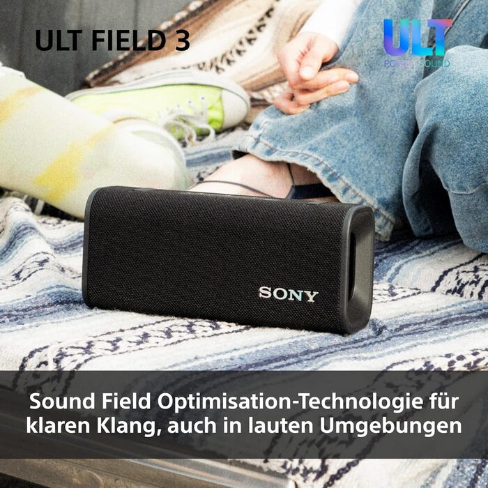 Sony ULT Field 3 Forest Grey – Портативна Bluetooth колонка з глибоким басом, 24 год автономії, IP67 (водонепроникна, пилозахищена, ударостійка)