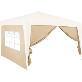 Deuba® 2-Piece Side Walls, 3x2 m each, Water-Repellent, Side Windows, Zipper, Tie-Down Straps, Gazebo, Folding Gazebo, Garden Tent, Party Tent, 6x3m (Beige)