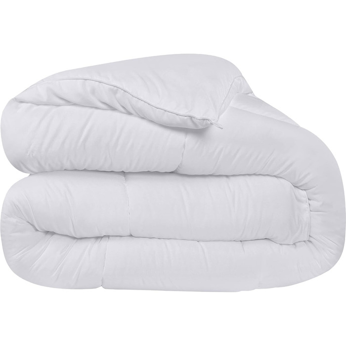 Ковдра Utopia Bedding 220x240 см, всесезонна, 370 GSM, дихаюча, стегане покриття, супер м'яка (біла)