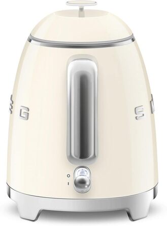 Електричний чайник Smeg KLF05CREU, 0.8 л, кремовий колір, нержавіюча сталь, захист від перегріву, індикатор рівня води, антиковзаюче дно, вбудована котушка для кабелю, 1400W