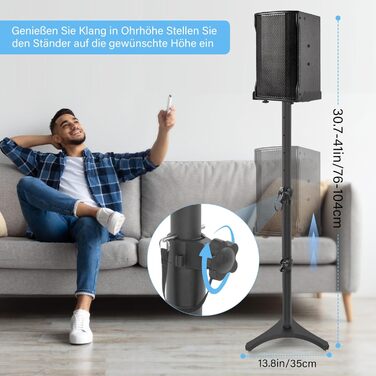 Підставка для колонок, 2 шт., регульована висота 86–127 см, з кабельною організацією, вантажопідйомність 3.6 кг, для малих колонок (PX3 3-P21)