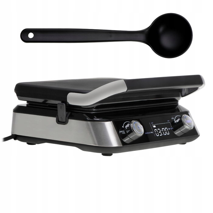 Вафельниця Adler AD 3084, 2400 Вт, LCD-дисплей, 5 програм, чорна