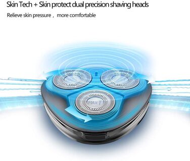 Електричний чоловічий бритва MAX-T ProSkin LED 3D - для мокрого та сухого гоління, з тримером, акумуляторний, сріблястий