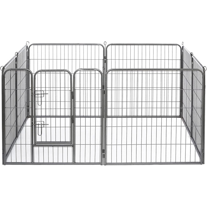 Lionto Вольєр для цуценят та дрібних тварин, 80x80 см, розширюваний вольєр для собак, вольєр для собак у квартиру/сад, з дверцятами та замком, стійкий до погодних умов, 8 елементів