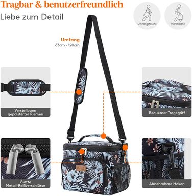 Термосумка LifeWit 9L для ланчу, 12 банок, з виставним ремінцем, для пікніка та роботи