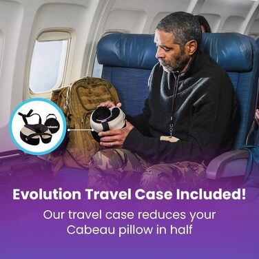 Подушка для шиї Cabeau Evolution TNE S3 Reisekissen - Memory Foam для подорожей, офісу та ігор (Vegas) з фіксатором