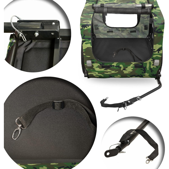 Фаркоп для собак на велосипед, велосипедний фаркоп для собак, з прапорцем та ременем, складаний та легкий у зберіганні в багажнику, кольори: червоний, пісочний, м'ятний, фіолетовий, військовий синій, військовий зелений