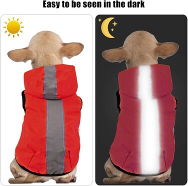 Idepet Waterproof 2-in-1 Rain Jacket for Dogs, Lightweight Overall for Dogs with Hood, Breathable Rain Poncho with Hood and Reflective Strip for Small, Medium, Large Dogs (2XL, Red) 2XL Red
