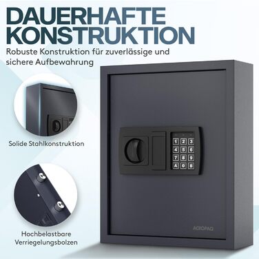 Шкафчик для ключів ACROPAQ з кодовим замком на 100 ключів, з 100 брелоками, з електронним захистом. Великий сейф для ключів, кодовий замок, ключовий сейф (48 ключів)