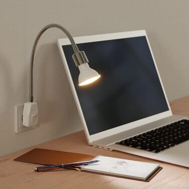 Настільна лампа LESCH з гнучким кронштейном (Швангенгальс), хром/білий, GU10, 10W - без лампочки