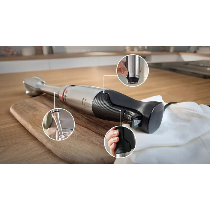 Занурювальний блендер Bosch MSM6M831, 1200 Вт, сріблястий