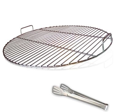 Нержавійна решітка для гриля 304, діаметр 54.5 см, для вугільних грилів 57 см (Weber), замінна решітка для кулькових грилів, з кліпсами для гриля