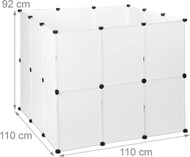 Клітка-загон для дрібних тварин Relaxdays, біла, 92 x 110 x 110 см, 24 шт.