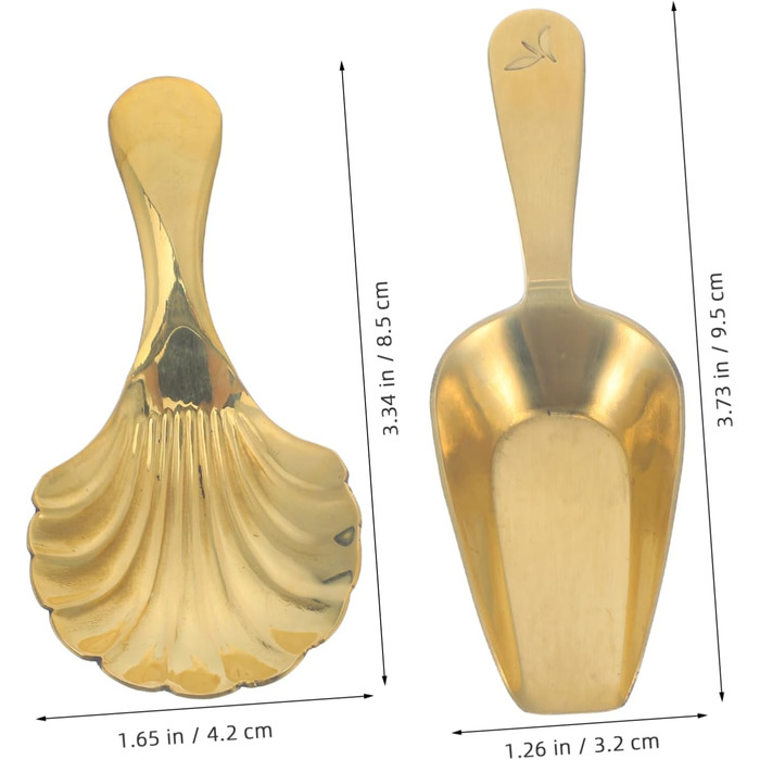 Cabilock 6-Piece Brass Scoop Spoons, Small Brass Shovels, Bath Salt Scoop, Bean Accessories, Glass Bathroom Counter Organizer, Mini Accessories, Individual Popcorn Measuring Cups, Scoop