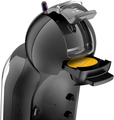 Кавомашина NESCAFÉ Dolce Gusto Mini Me від Krups, чорна/антрацитова, KP1238. Автоматична капсульна кавомашина з 15 Bar тиском, об'єм резервуару 0,8 л, режим Eco. Приготування гарячих та холодних напоїв.