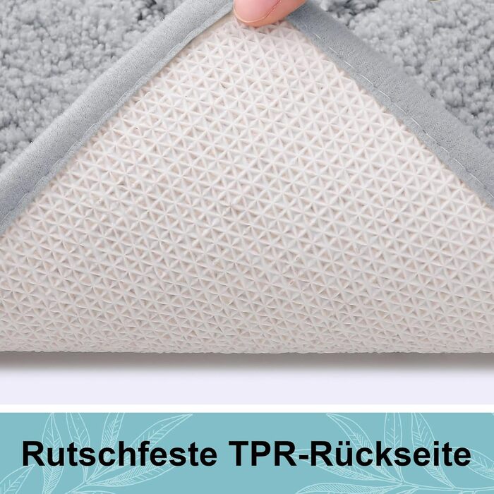 Килимок для ванної кімнати Homaxy з мікрофібри, неслизький, 40x60 см, сірий