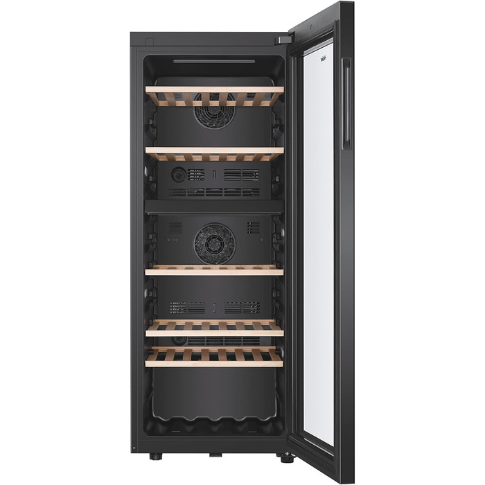 Haier 34 Bottle Wine Refrigerator - 2 Zone Wine Cooler with UV Glass Door, Wi-Fi & Touch Display, Vibration-Free Storage