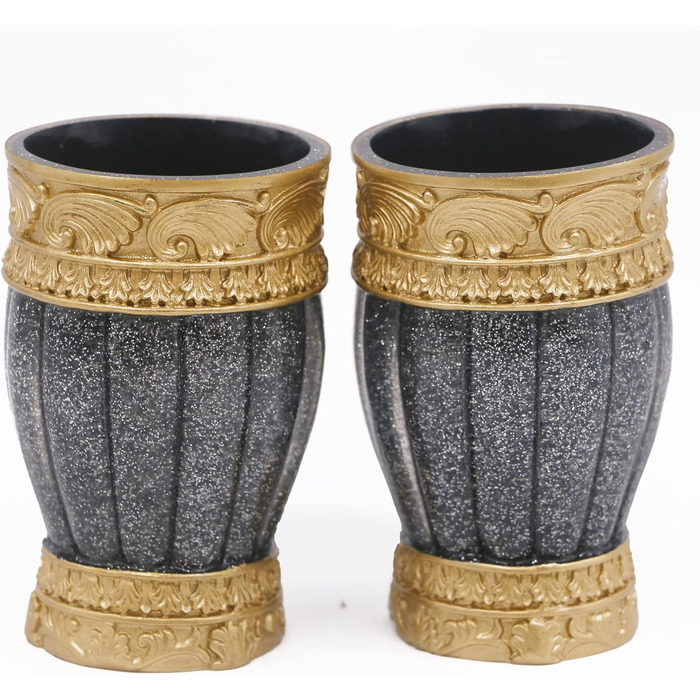 Набір аксесуарів для ванної кімнати LUINT Vintage в червоно-чорному кольорі (5 шт.)