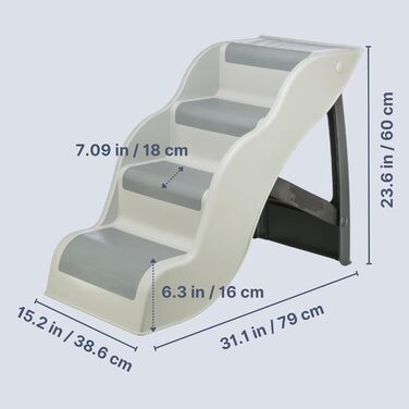 TRIXIE 39475 STAIRS, PLASTIC, 34 x 39 x 54 CM, LIGHT GRAY