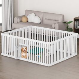 Клітка для цуценят Indoor 65 см, пластикове огородження для собак з неслизькими присосками, вольєр для маленьких собак, 18 панелей, 18 шт (168 x 135 x 65 см), з окремими секціями