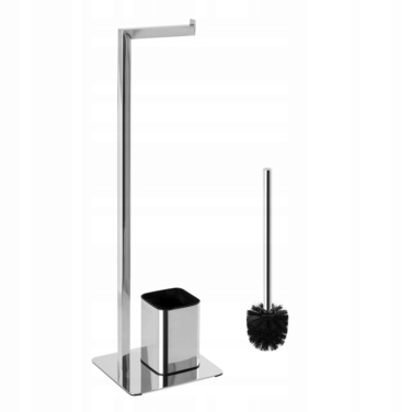 Тримач для туалетного паперу та йоржика для унітаза AWD INTERIOR 1975, сріблястий хром