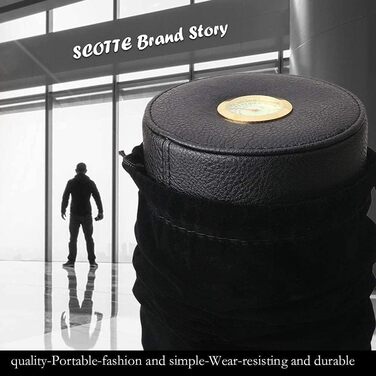 Вишуканий вологозбережуючий футляр для сигар Scotte, шкіра, кедр, на 12-16 сигар (чорний)