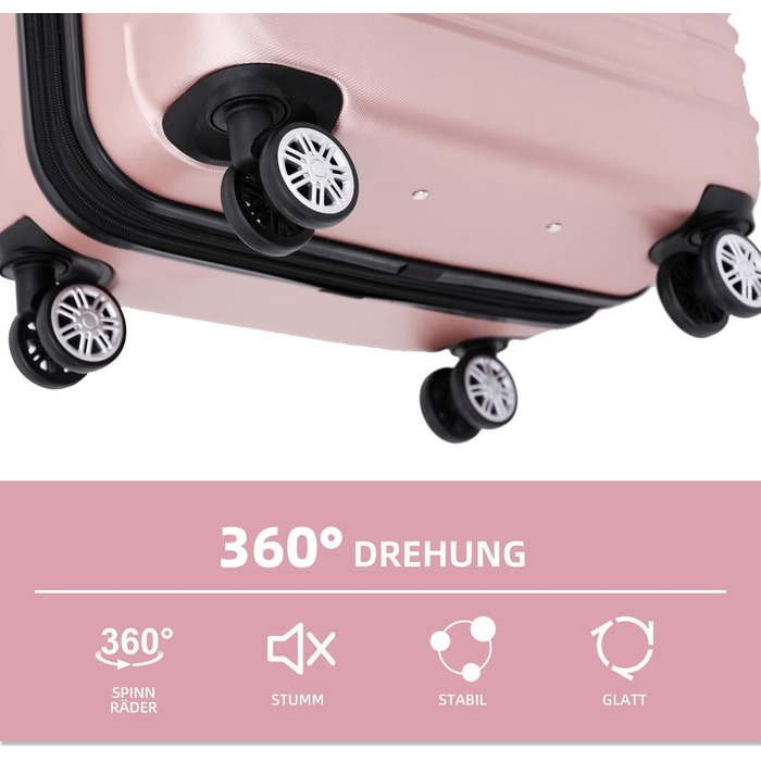 Чохол-валіза Beibye для подорожей, набір (кофе, рожеве золото)