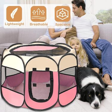 Переносний вольєр для цуценят, вольєр для собак, клітка для котів, кроликів. Важкий оксфордський матеріал, синій, розмір S