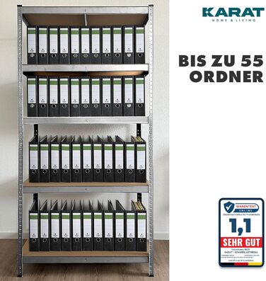 KARAT XXL Heavy-Duty Shelving Unit - Galvanized (200 x 180 x 60 cm)