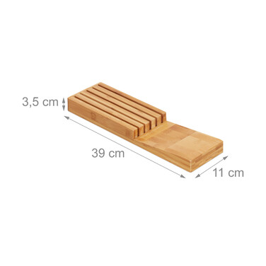 Relaxdays Bamboo Knife Organizer for 5 Knives