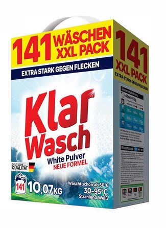 Пральний порошок Klar Wash для білого прання, 10,07 кг