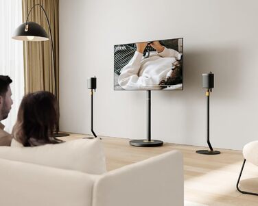 Підставка для колонок FITUEYES Design, регульована висота, металева, чорна (2 шт.)