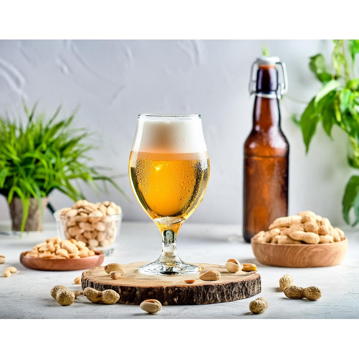 Склянки для пива KROSNO 1992 Biertulpen, набір 6 шт, 500 мл - Pils, Stout, коктейлі, сумісно з посудомийною машиною