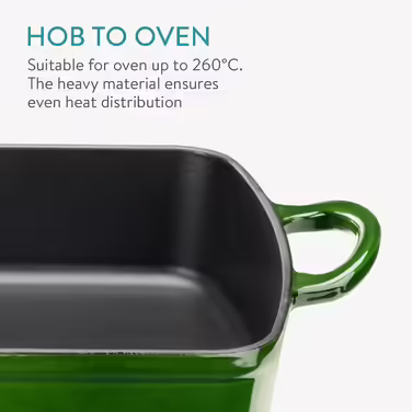 Navaris Cast Iron Casserole Dish Roasting Pan Rectangular - Enameled Roaster Heat-Resistant with Handles - For All Dishes and Cooking Surfaces