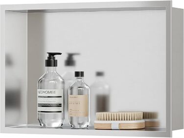 Neodrain Corner Shower Shelf Stainless Steel Shower Shelf Single Shelf Storage for Bathroom 45 x 30 cm, Brushed