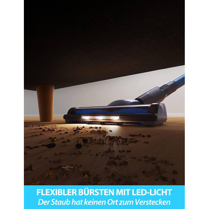 Бездротовий пилосос Greenote 6-в-1 з потужним безщітковим мотором 200W та LED-підсвічуванням, до 30 хвилин роботи, 23000PA