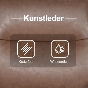 Офісне крісло Duhome з регулюванням висоти, поворот на 360°, матеріал PVC, для офісу, вітальні, спальні, коричневе