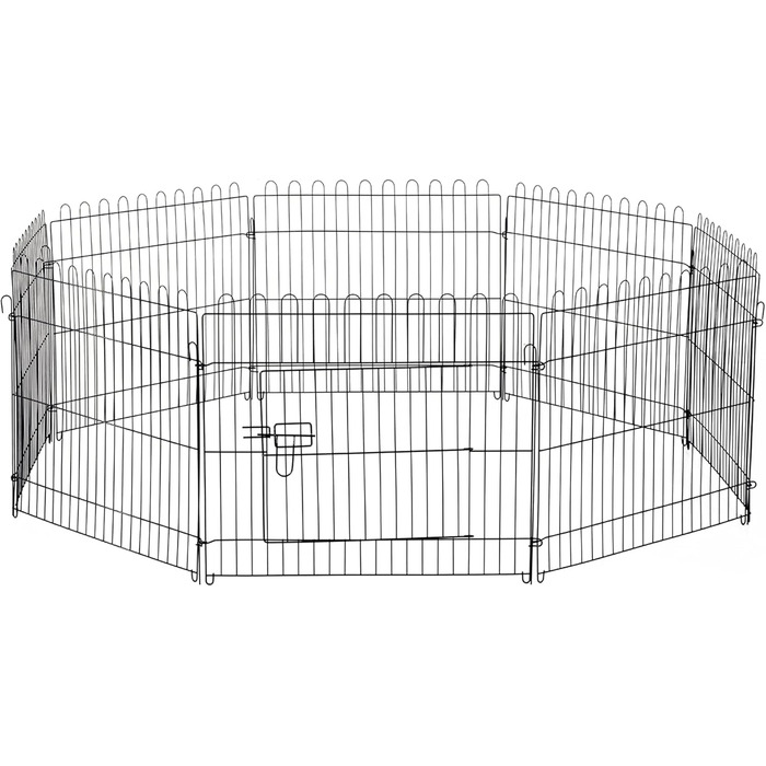PawHut® Забіг для цуценят, огорожа для собак, клітка для вигулу, розмір: 71x61 см, чорний M