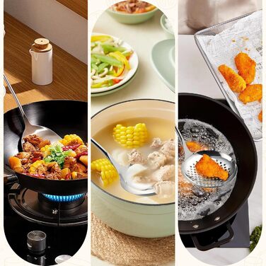 Набір кухонного інструменту Kellet: лопатка-ложка з нержавіючої сталі 304, 36.2-38.1 см (3 шт., сріблястий)