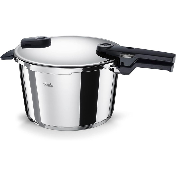 Каструля-скороварка Fissler Vitaquick 4.5 л, нержавіюча сталь, Made in Germany, індукція ⌀22 см, 2 рівні приготування