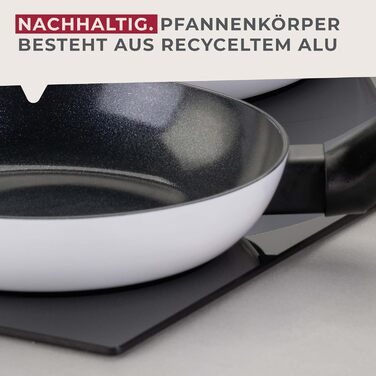 Набір сковорідок FACKELMANN Arcadalina, 3 шт., 20/24/28 см, з керамічним покриттям, з переробленого алюмінію, індукційні, термостійкі до +150°C