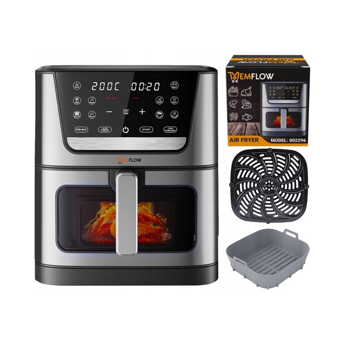Аерофритюрниця MEMFLOW 8 л, 1800 Вт, 12 програм, сенсорне керування