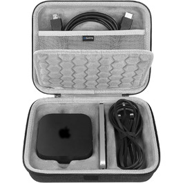 Жорсткий дорожній кейс Geekria для Apple TV 4K (3-2 покоління) та пульта Siri, темно-сірий
