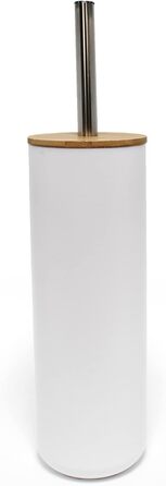 Набір для чищення унітазу, білий, з бамбуковим покриттям, Polystyrol, 7,2 x 17,5 см