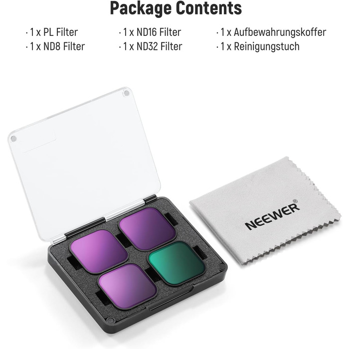 Фільтри NEEWER CPL ND для GoPro Hero 13/12/11/10/9 (6 шт.): CPL, ND8, ND16, ND32, ND64, ND1000. HD багатошарові поляризаційні фільтри нейтральної щільності для екшн-камери