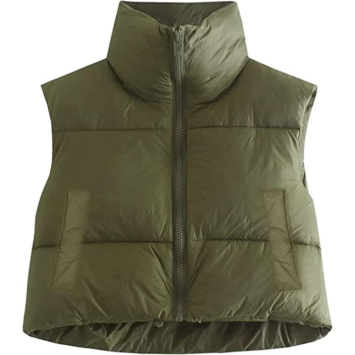 Жіноча коротка куртка-пуховик Geagodelia з рукавами-регланами, легка елегантна тепла куртка для осені/зими (чорний, хакі з кишенями)